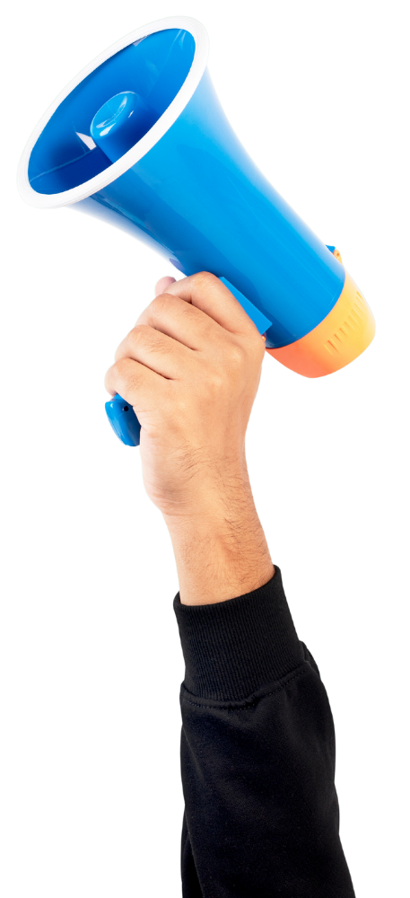 Pictur of a hand holding a megaphone symbolising promoting your business